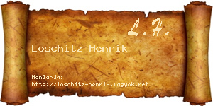 Loschitz Henrik névjegykártya